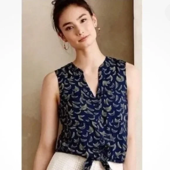 Anthropologie Maeve Sunseeker Banana Sleeveless Blouse - Picture 3 of 15